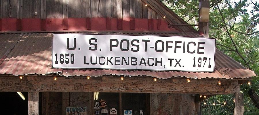 Music Photograph - U S Post Office Luckenbach Texas Sign by Elizabeth Sullivan