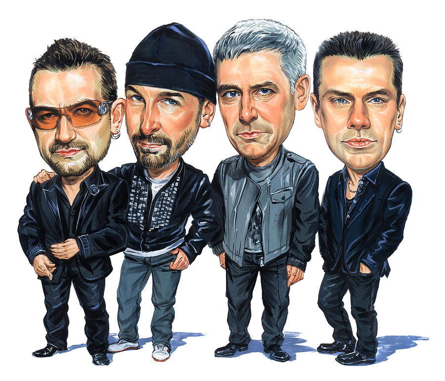 Rock And Roll Painting - U2 by Art  