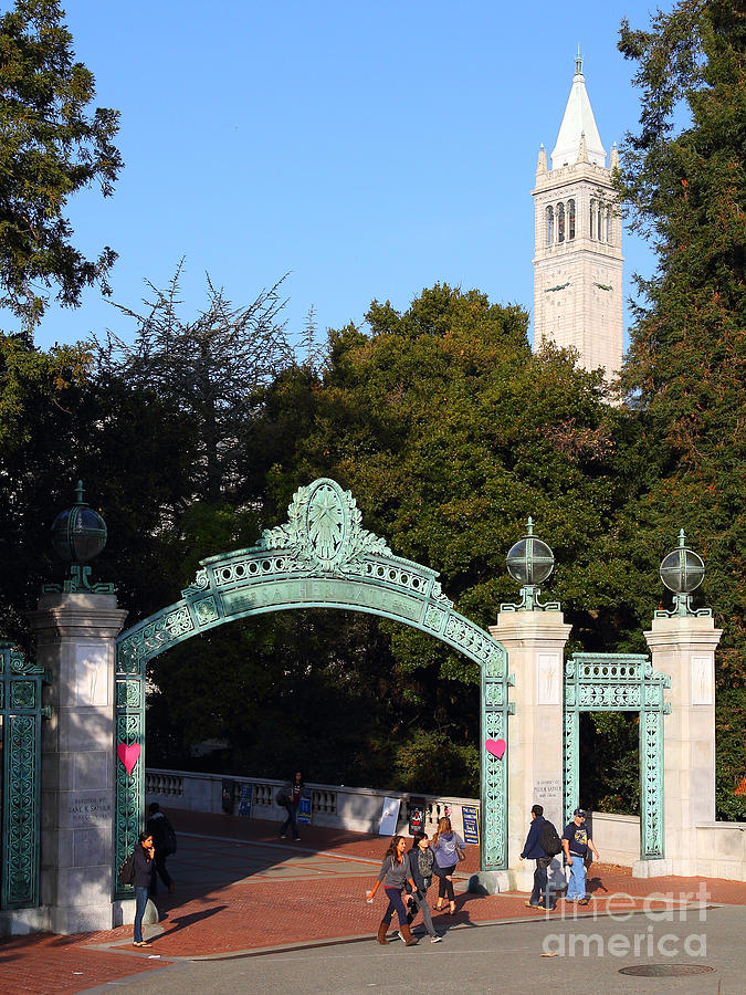 UC Berkeley . Sproul Plaza . Sather Gate and Sather Tower Campanile . 7D10027 Photograph by Wingsdomain Art and Photography