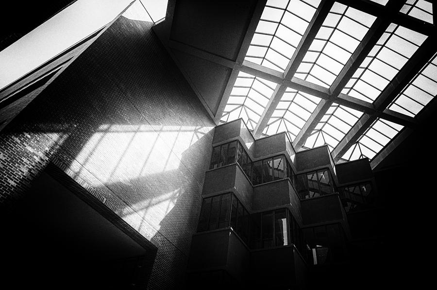 Uf Marston Science Library Skylight In Bw Photograph by Lynn Palmer