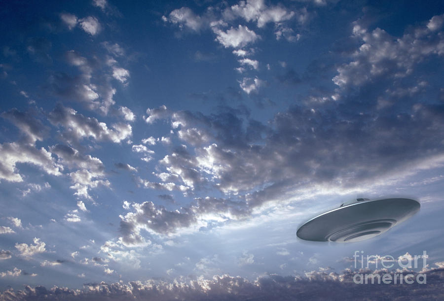 Ufo In The Sky Photograph by Mike Agliolo