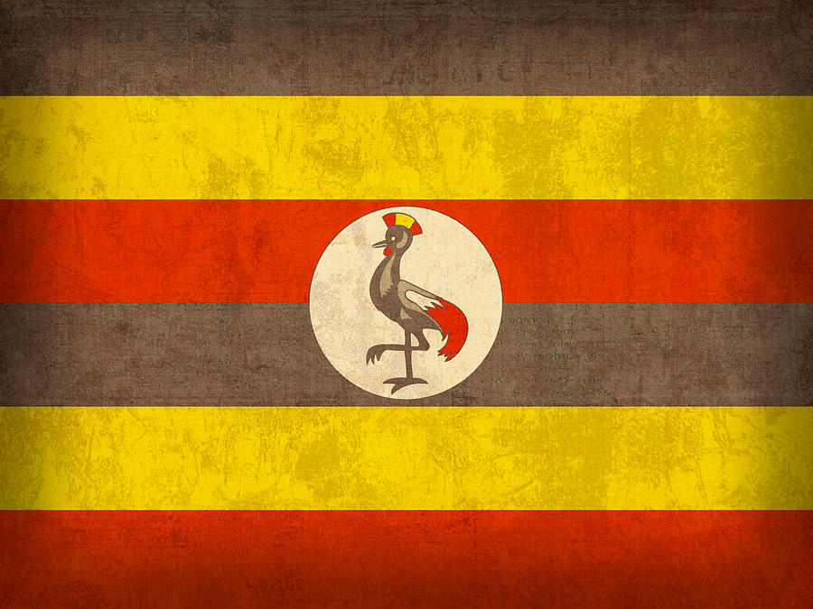 Vintage Mixed Media - Uganda Flag Vintage Distressed Finish by Design Turnpike