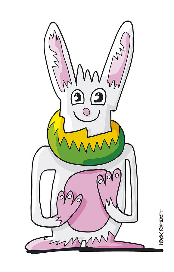 Rabbit Digital Art - Ugly Rabbit Doodle Character by Frank Ramspott