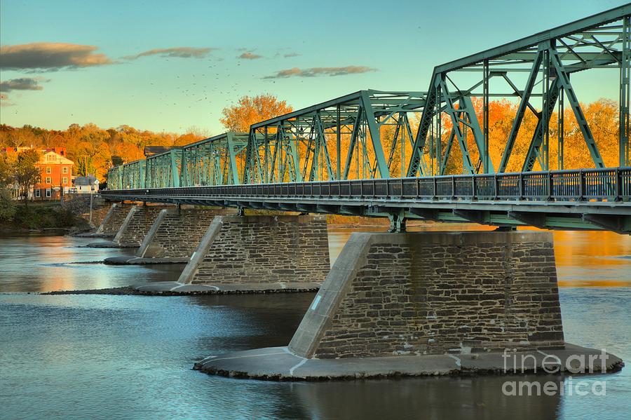 Uhlerstown-Frenchtown Bridge Fall Colors Photograph by Adam Jewell
