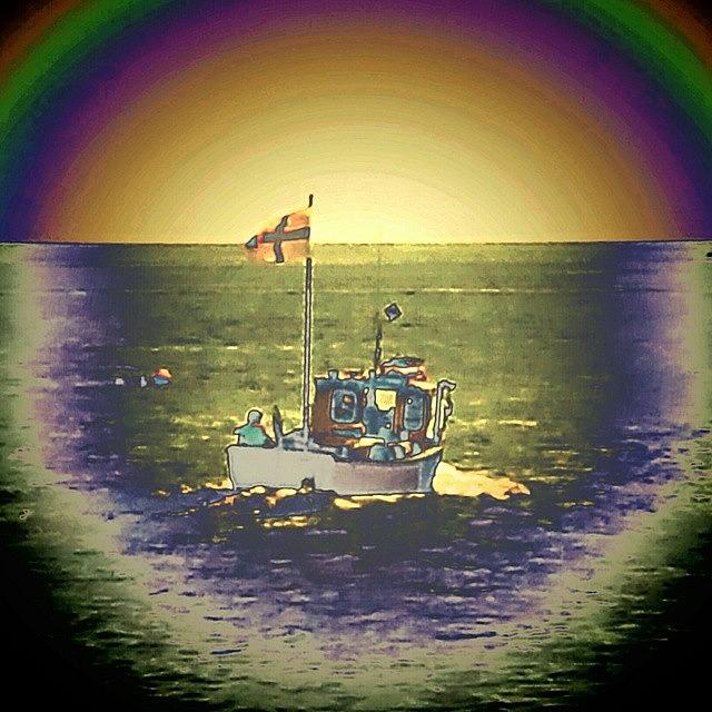 Flag Photograph - •uk Boat/rainbow by Candy Floss Happy