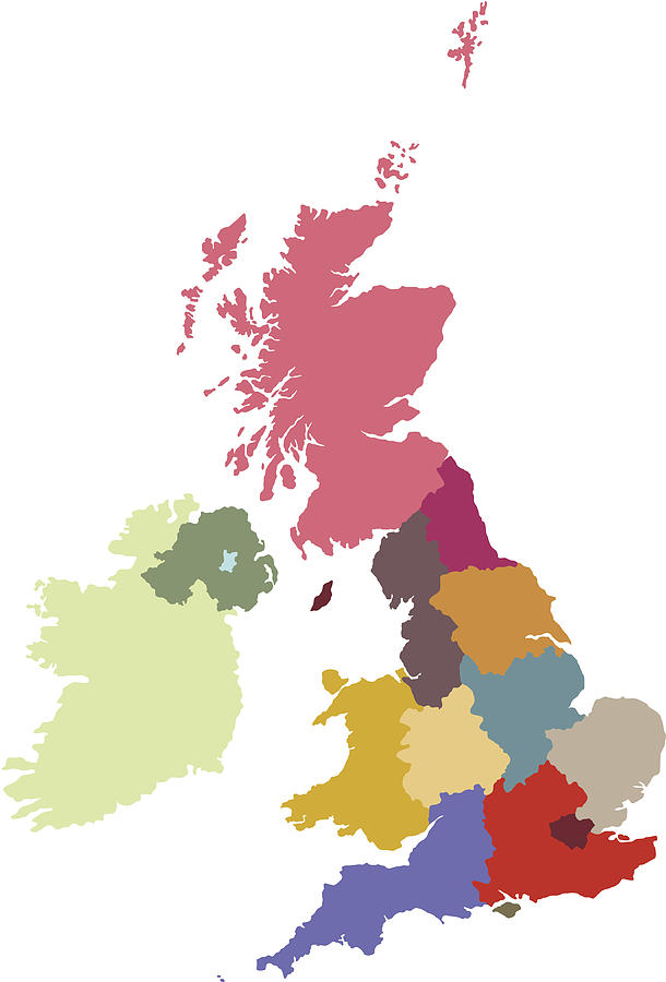 UK regions Drawing by Johnwoodcock
