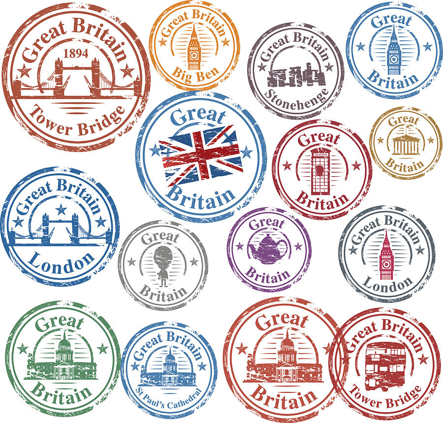 UK Stamps Drawing by Drmakkoy
