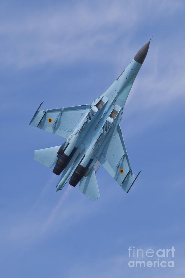 Transportation Photograph - Ukrainian Air Force Su-27 Flanker by Timm Ziegenthaler