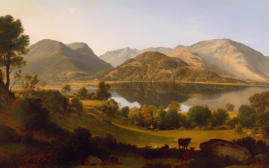 Vintage Painting - Ullswater Early Morning by Mountain Dreams