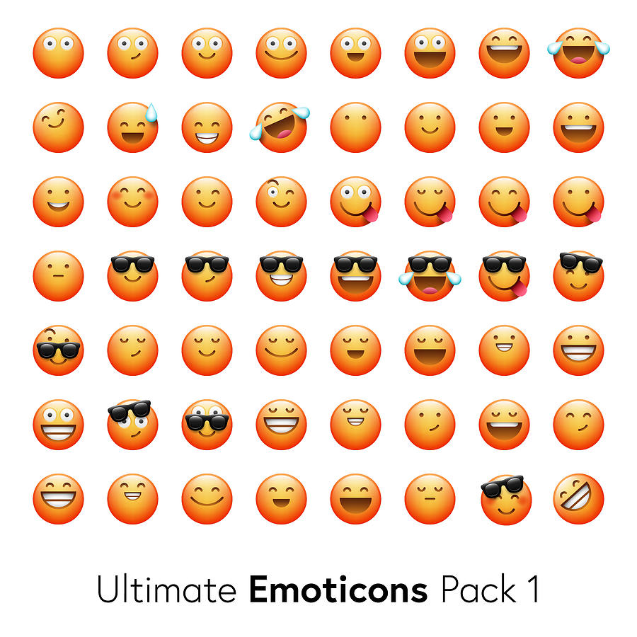 Ultimate emoticons pack 1 Drawing by Calvindexter