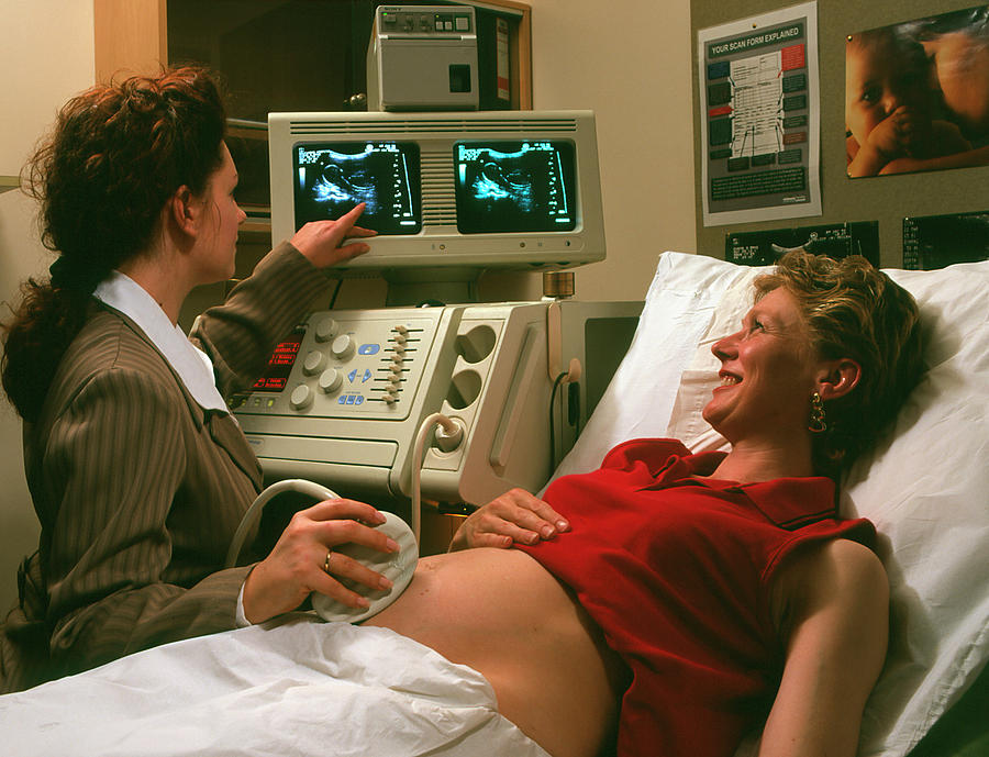 Ultrasound Photograph - Ultrasound Scanning Of A Pregnant Woman by Saturn Stills/science Photo Library