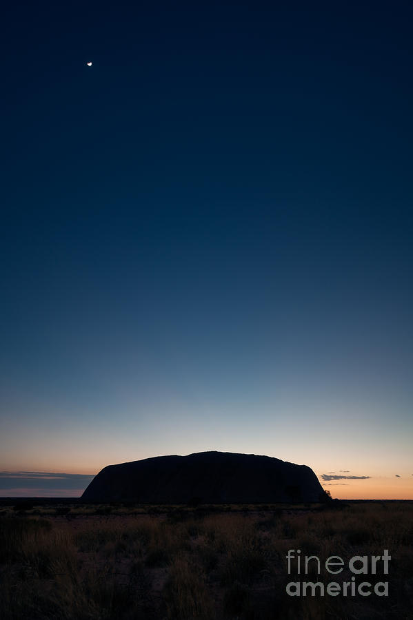 Uluru and the moon Photograph by Matteo Colombo
