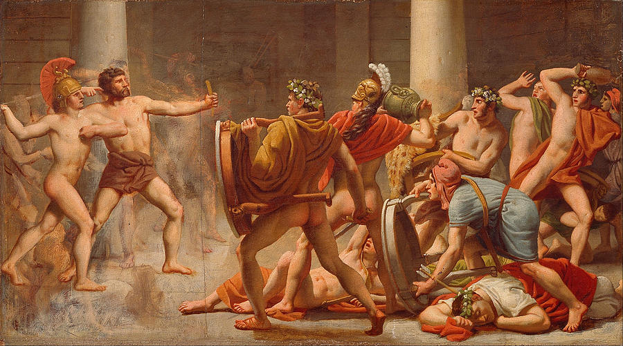 Ulysses revenge on Penelopes suitors Painting by Christoffer Wilhelm Eckersberg Ulysses revenge on Penelopes suitors Painting by Christoffer Wilhelm Eckersberg
