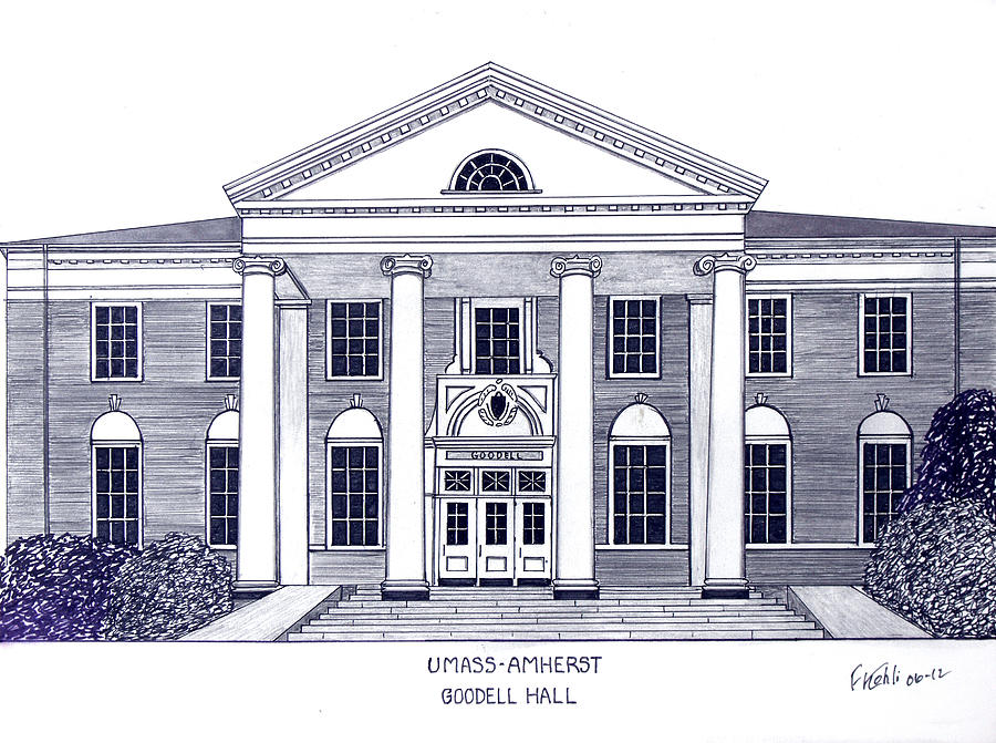 Umass Amherst Drawing By Frederic Kohli Fine Art America 