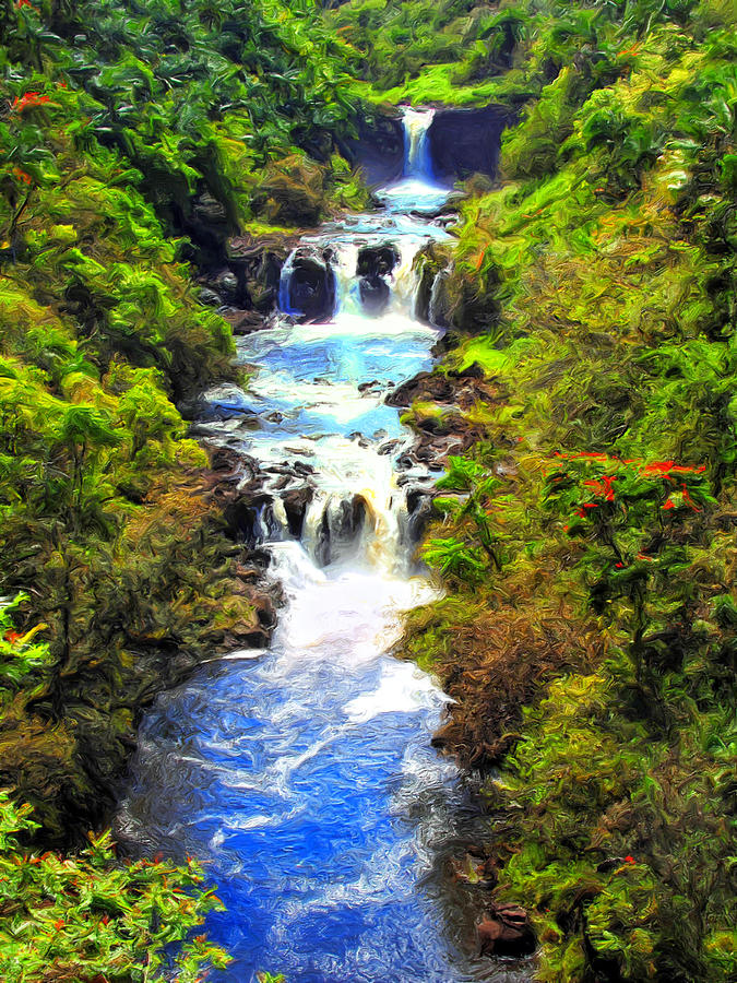 Paradise Painting - Umauma Falls by Dominic Piperata