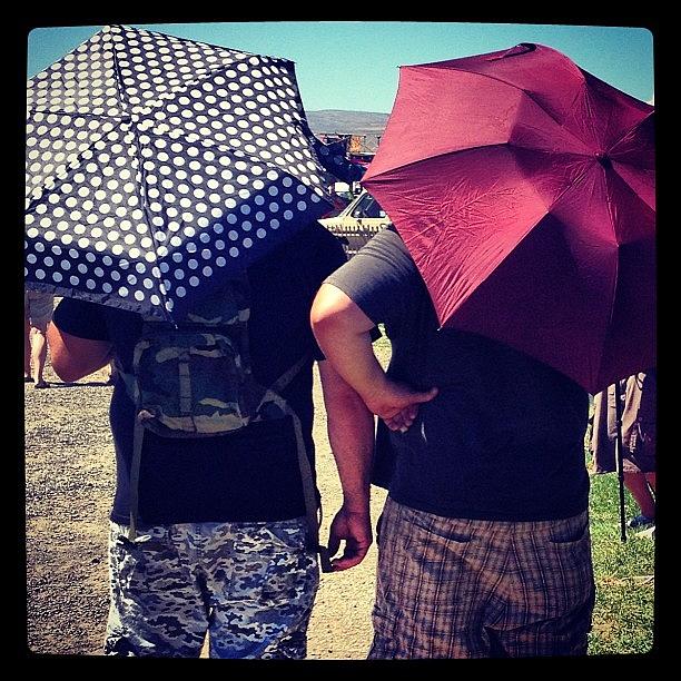 Summer Photograph - #umbrella #guys #red #polkadots #sun by Jenny Coale
