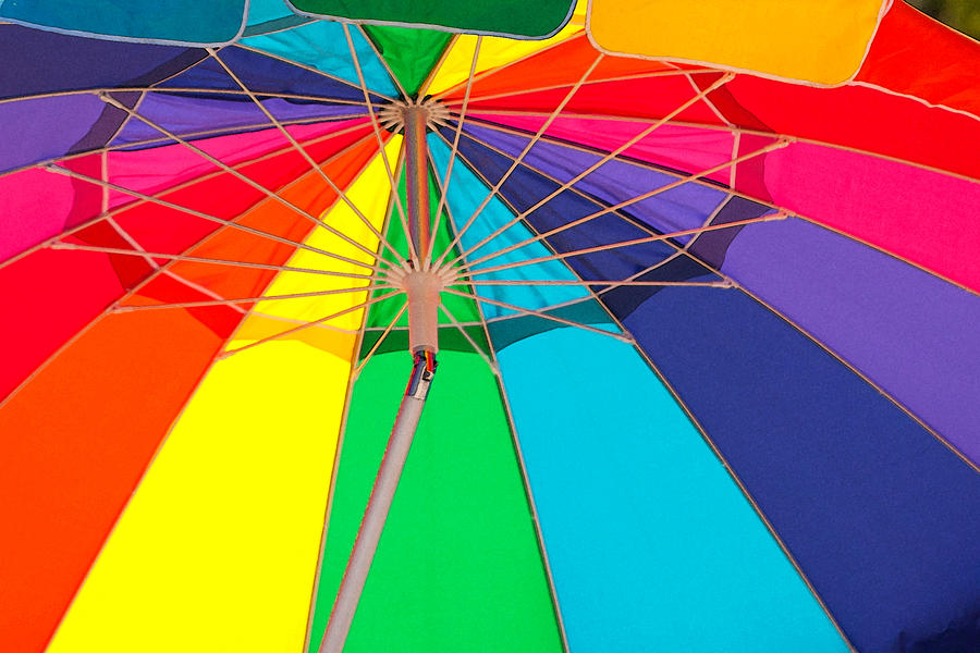 Umbrella of Many Colors Photograph by Art Block Collections
