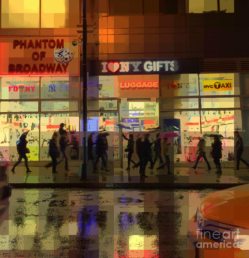 Abstract Photograph - Umbrella Parade - New York in the Rain by Miriam Danar