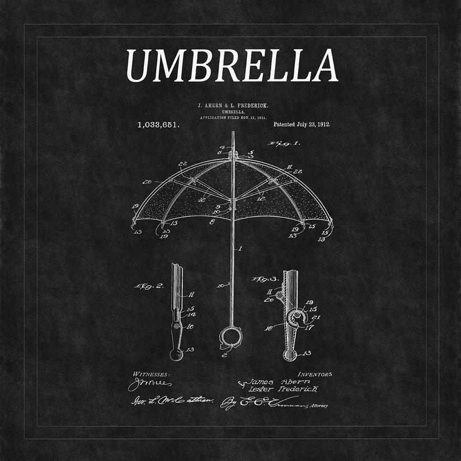 Umbrella Patent 2 Photograph by Andrew Fare