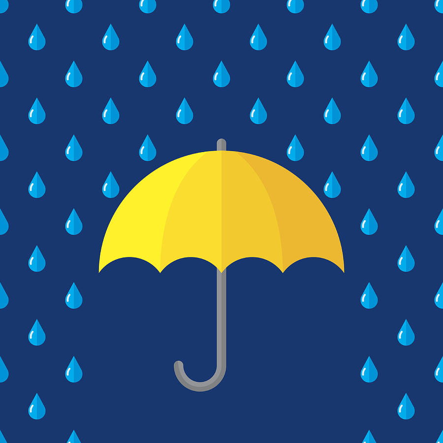 Umbrella Rain Drawing by JakeOlimb