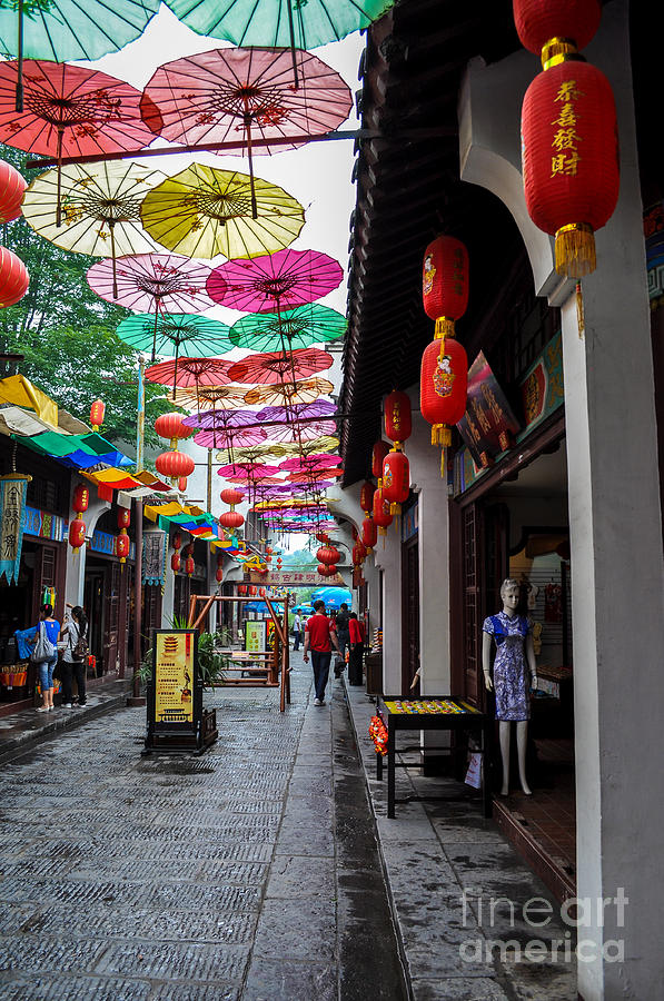 Umbrella Street Photograph