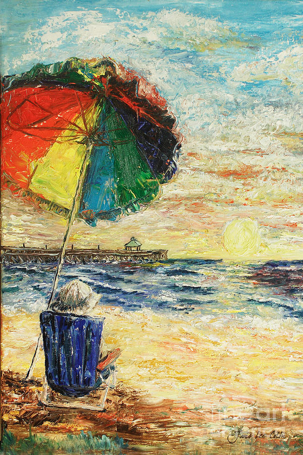 Umbrella Sunrise Painting by Janis Lee Colon