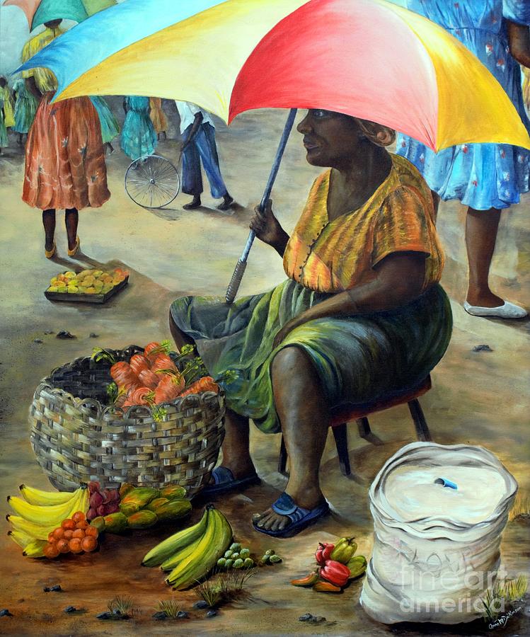 Umbrella Woman Painting by AMD Dickinson