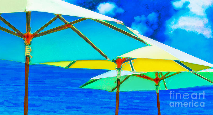 Umbrellas Mixed Media by Alan Greene
