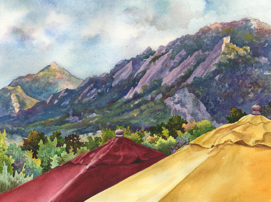 Boulder Painting - Umbrellas at the St. Julien by Anne Gifford