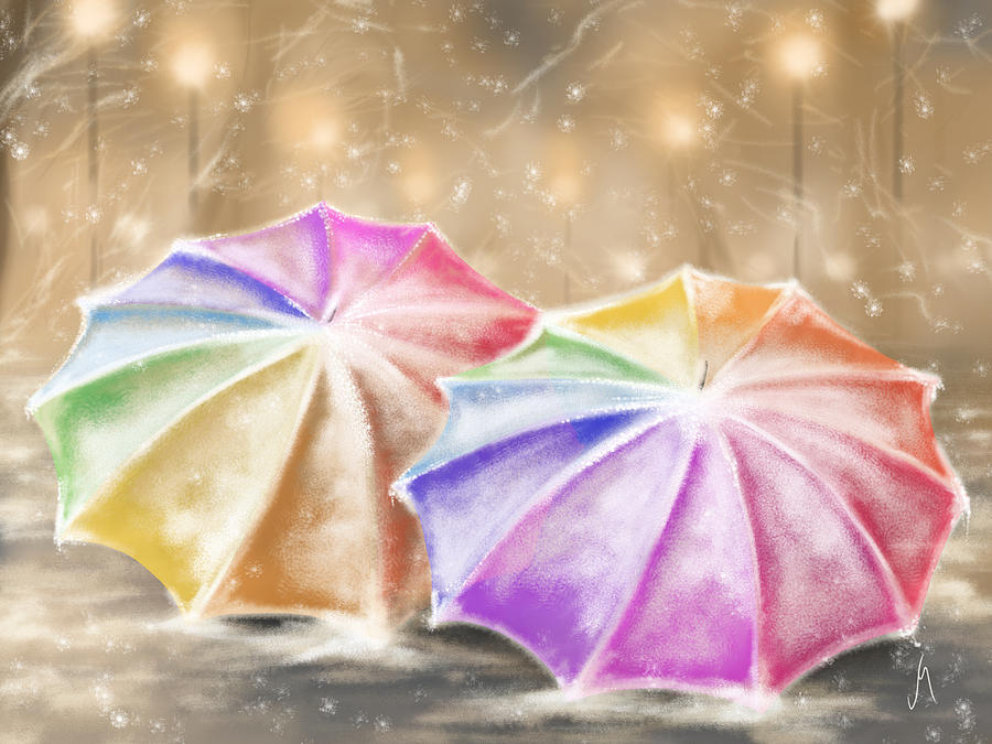Umbrella Digital Art - Umbrellas by Veronica Minozzi