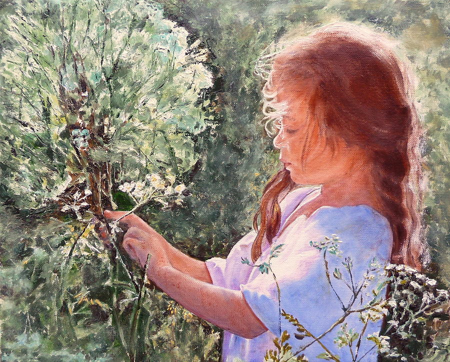 Portrait Painting - Un Bouquet Pour Maman by Danielle Arnal