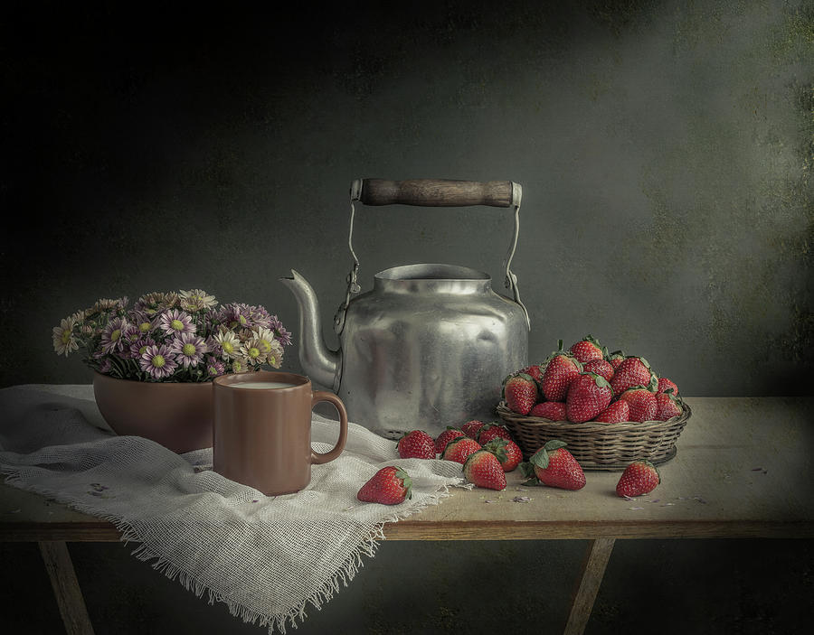 Strawberry Photograph - Unassuming by Margareth Perfoncio