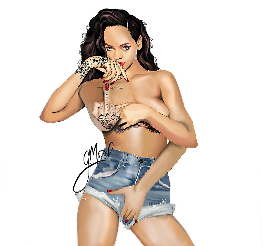 Rihanna Digital Art - UNbothered by George Mozel