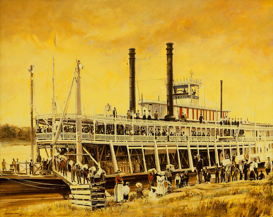 St. Paul Steamboat Painting by Don Langeneckert - Fine Art America