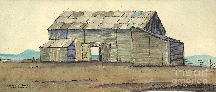 Uncle Jims Cow Barn Painting by Patrick Grills