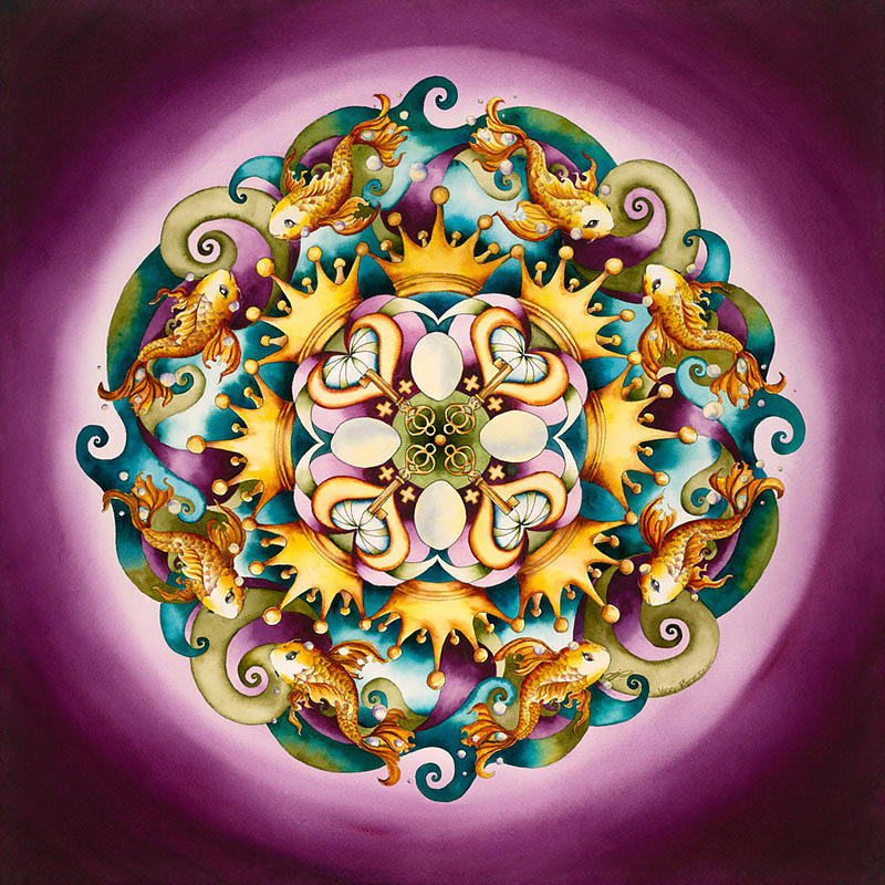Key Painting - Unconditional Abundance Mandala by Vikki Reed