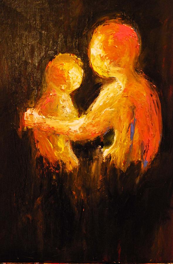 Figurative Painting - Unconditional Love by Ann Fogarty