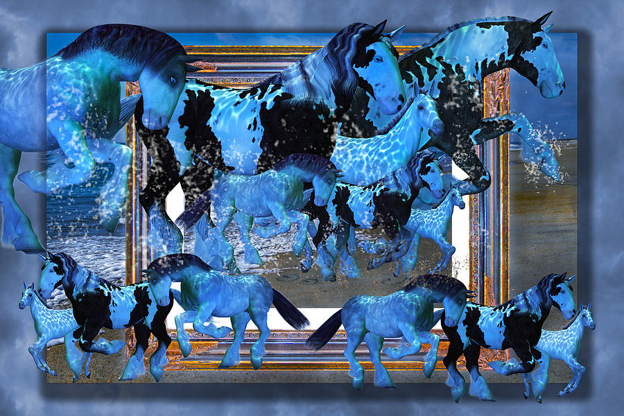 Horse Digital Art - Unconfined World Confined by Betsy Knapp