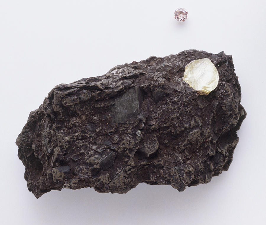 Uncut Diamond In Rock Photograph by Dorling Kindersley/uig