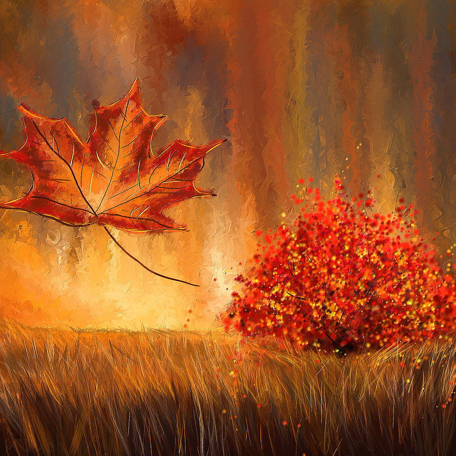 Undeniably autumn- Autumn Impressionist Painting Painting by Lourry Legarde