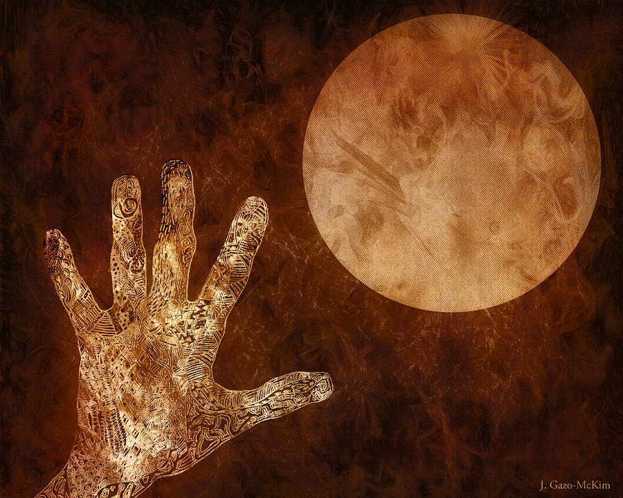 Under a Copper Moon Mixed Media by Jo-Anne Gazo-McKim