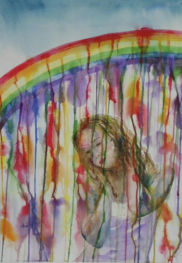 Under a Crying Rainbow Painting by Anna Ruzsan