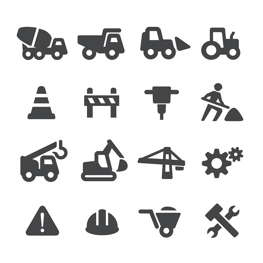 Under Construction Icons Set - Acme Series Drawing by -victor-