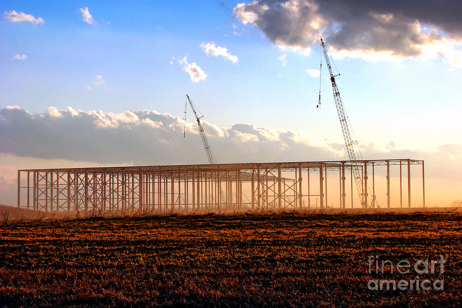 Sunset Photograph - Under Construction  by Olivier Le Queinec