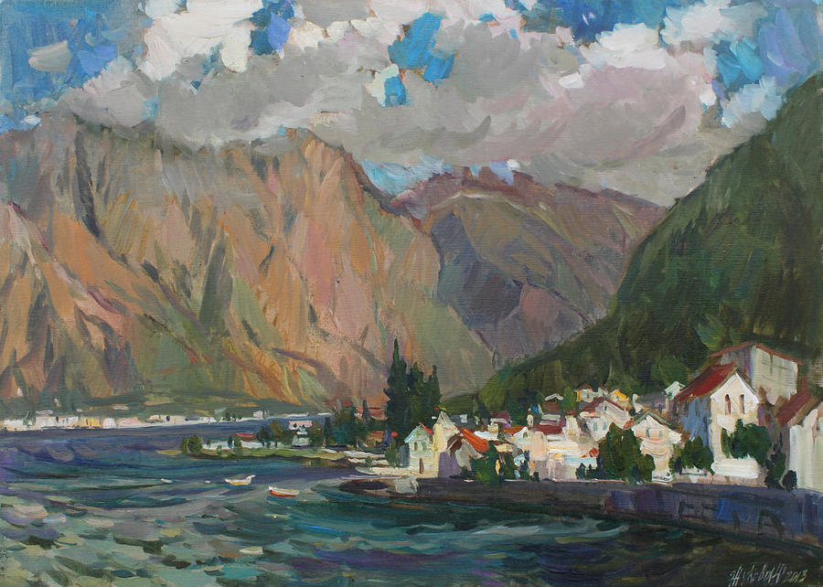 Under heaven of Montenegro Painting by Juliya Zhukova