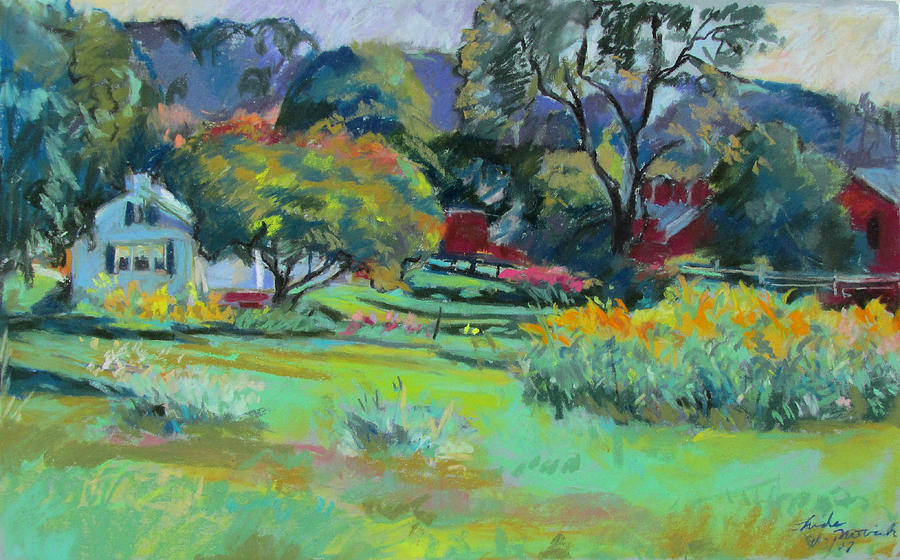 Under Mountain Farm In Summer Painting by Linda Novick
