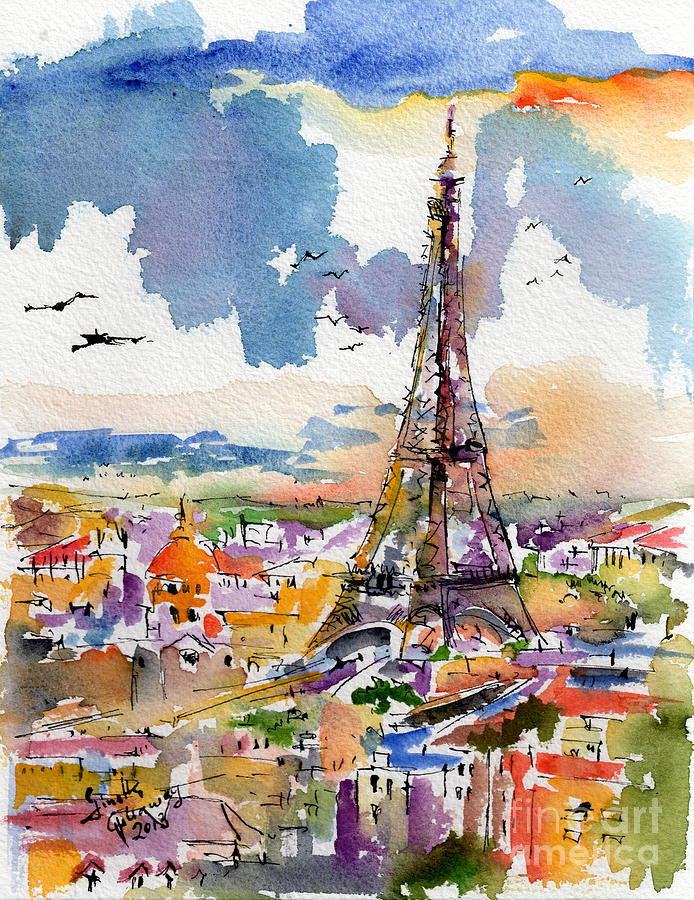 Video- WATERCOLORS & INK: EIFFEL TOWER 