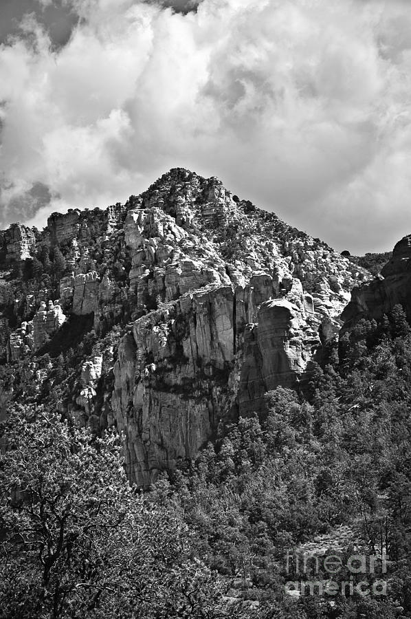 Under Sedona Skies in Black and White Photograph by Lee Craig
