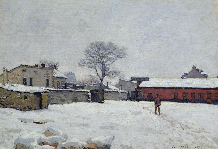 Alfred Sisley Painting - Under Snow The Farmyard At Marly-le-roi, 1876 by Alfred Sisley
