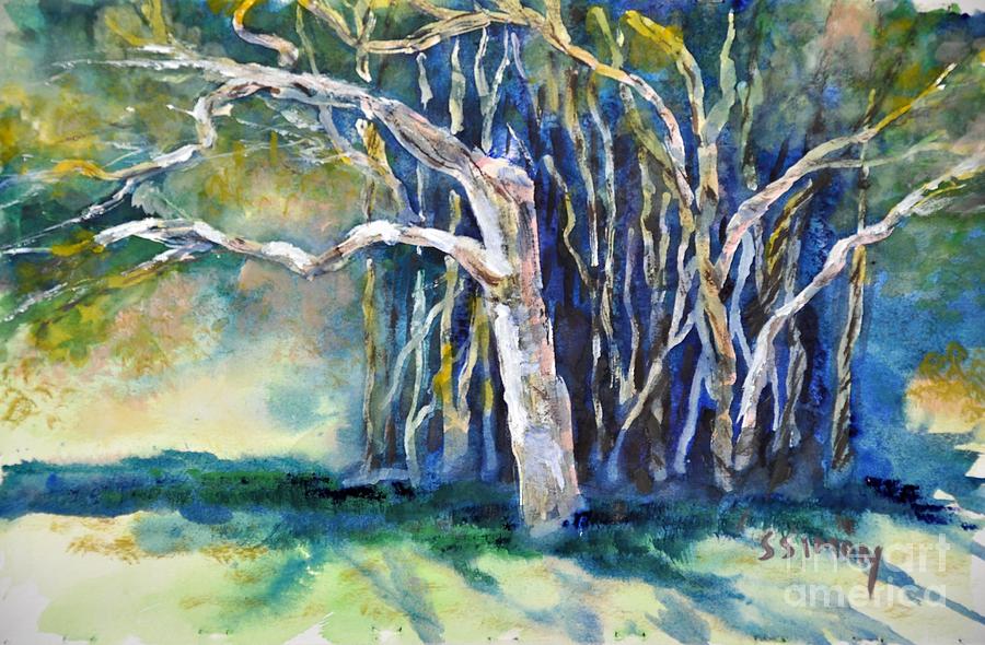 Under The Banyan Tree Painting by Sally Simon